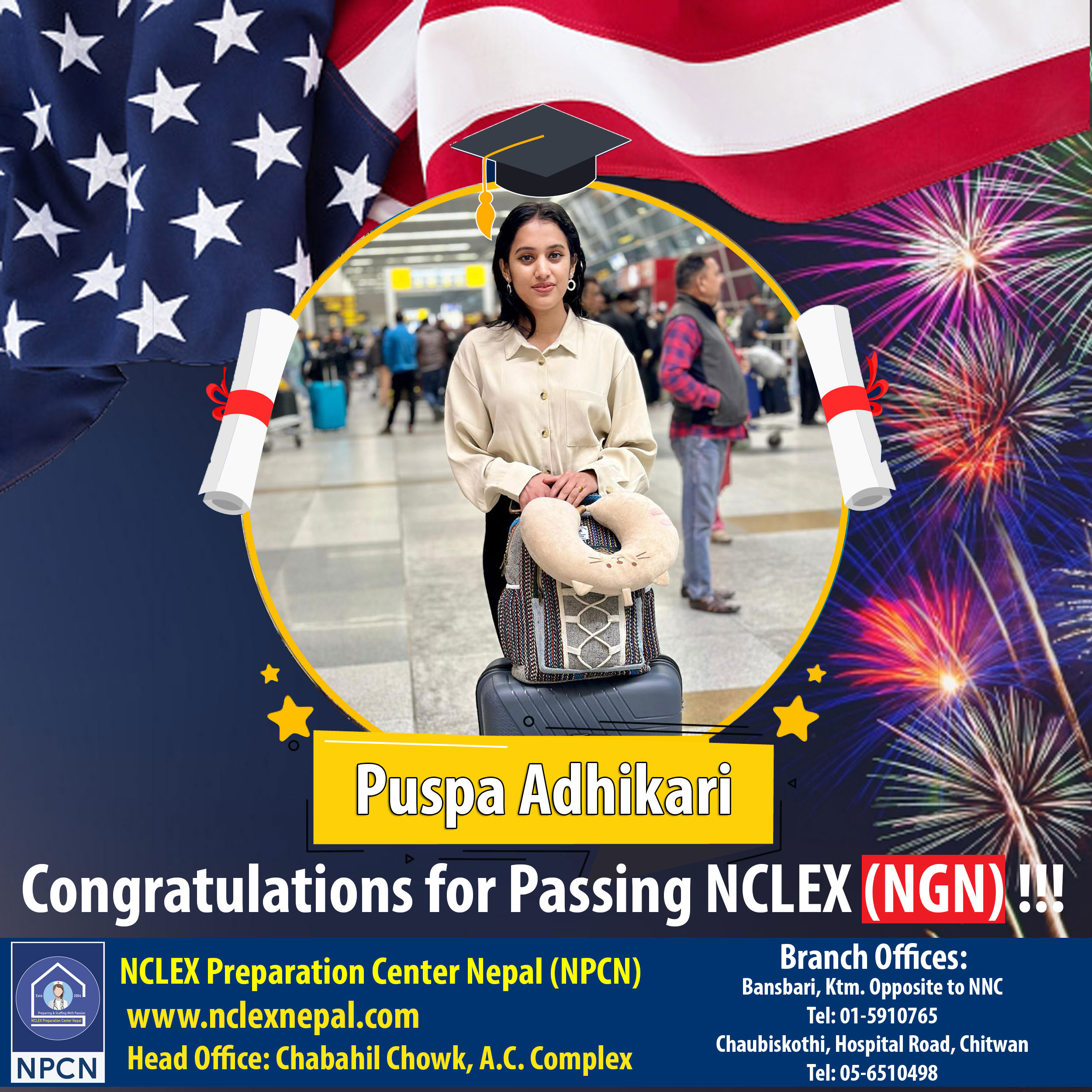 NCLEX Passed, NCLEX Passers, Congratulations for passing NCLEX, NPCN, nclexnepal.com